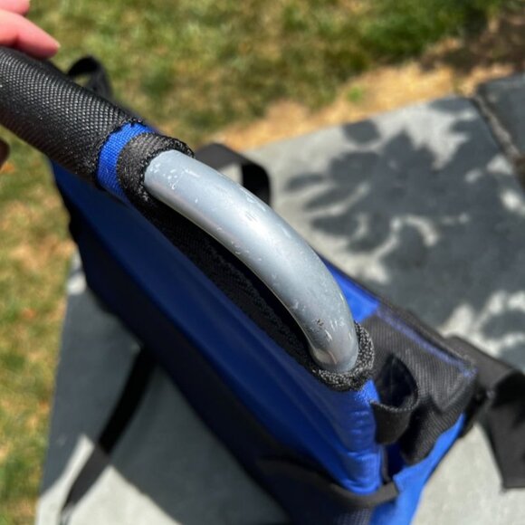 Travel Stadium Chair 1669 Bleacher Concerts Folding Carry Strap Blue Mesh Pocket - Picture 13 of 15